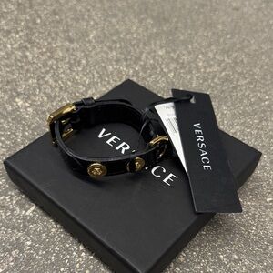 Versace Black Bracelet with Gold Details